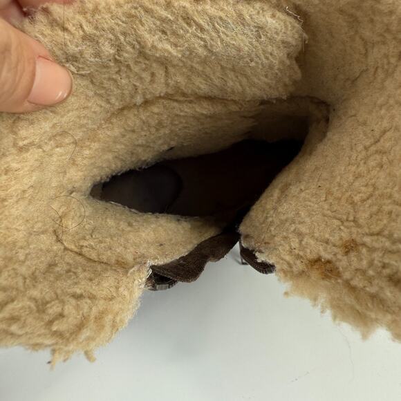 Giani Bernini Brown Suede Ankle Boots Faux Shearling Lined Size 7.5M Cozy Winter - Picture 6 of 8